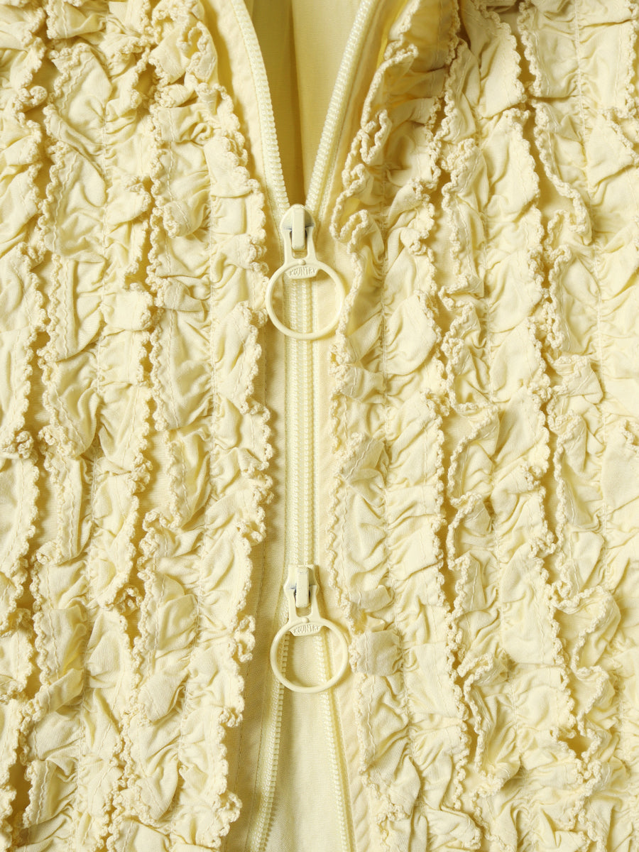 Broad Zipper Frill Shirt