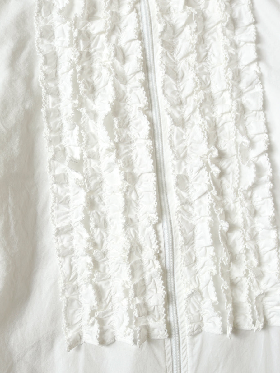 Broad Zipper Frill Shirt