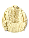 Broad Zipper Frill Shirt - Light Yellow