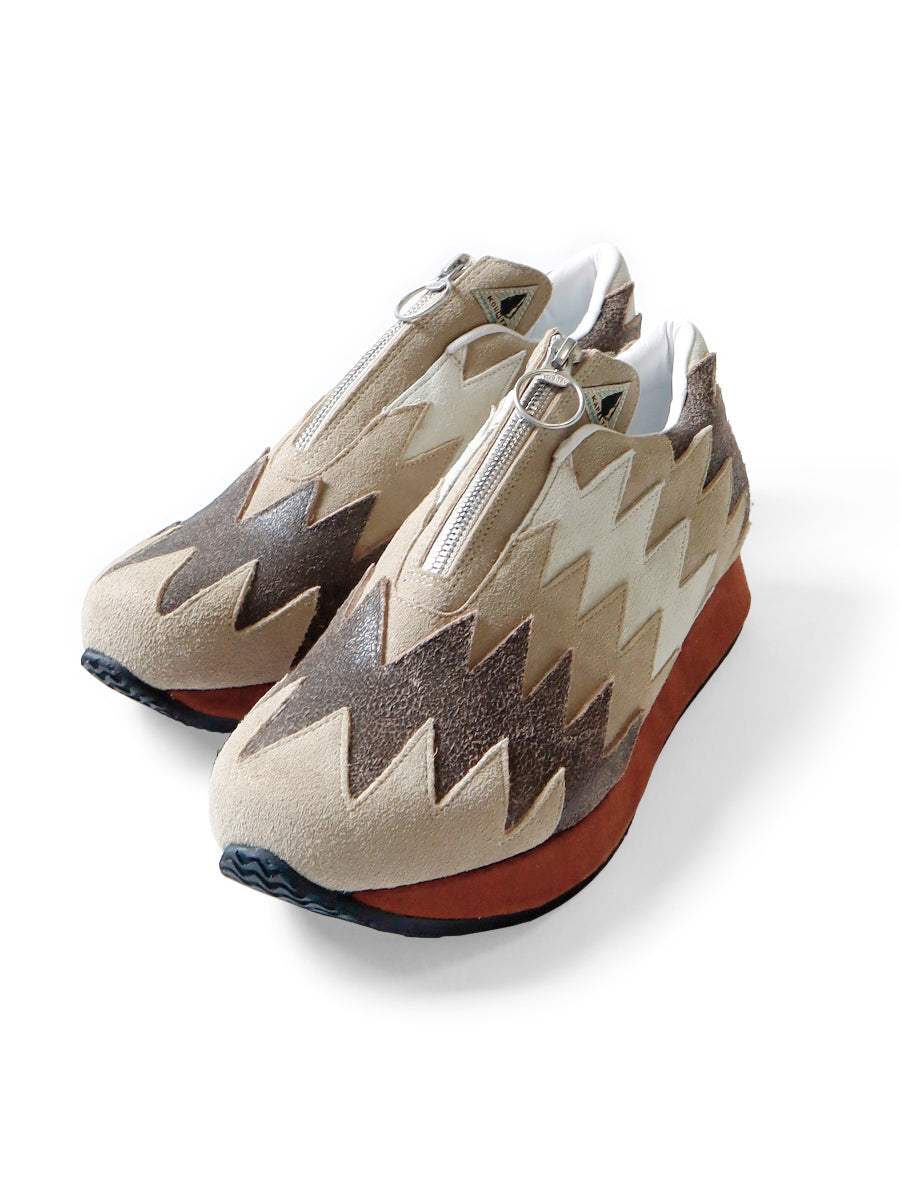 Leather Navajo Pattern Sparrow Sneakers - Beige