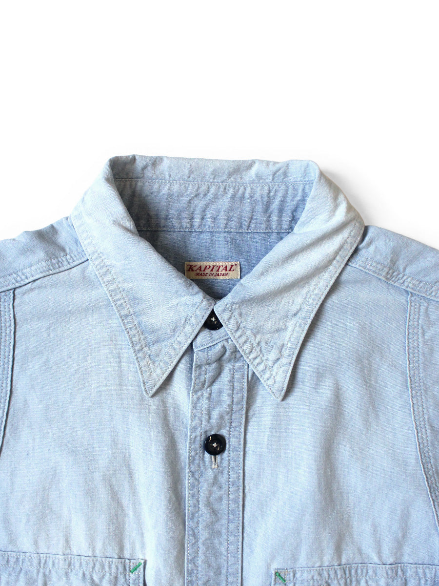 Chambray BONE Patch Ventilator Work Shirt