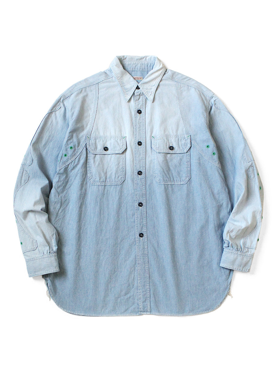 Chambray BONE Patch Ventilator Work Shirt - Saxophone