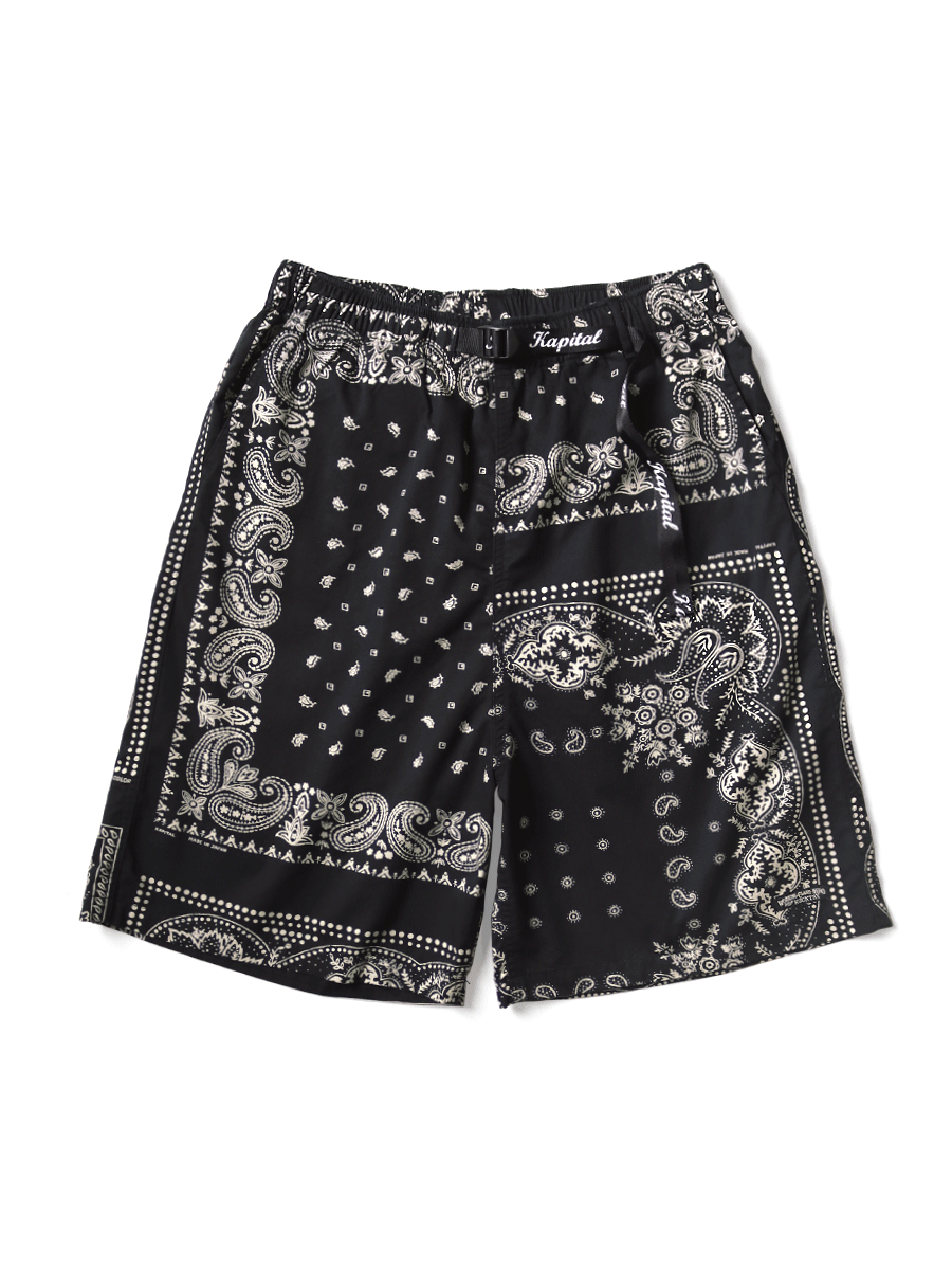 Cooma Burberry Rat Brand Bandana Patchwork Pattern Easy Short Pants - Black