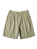 Cotton Linen Gibson Stripe IVY Short Pants - Light Green