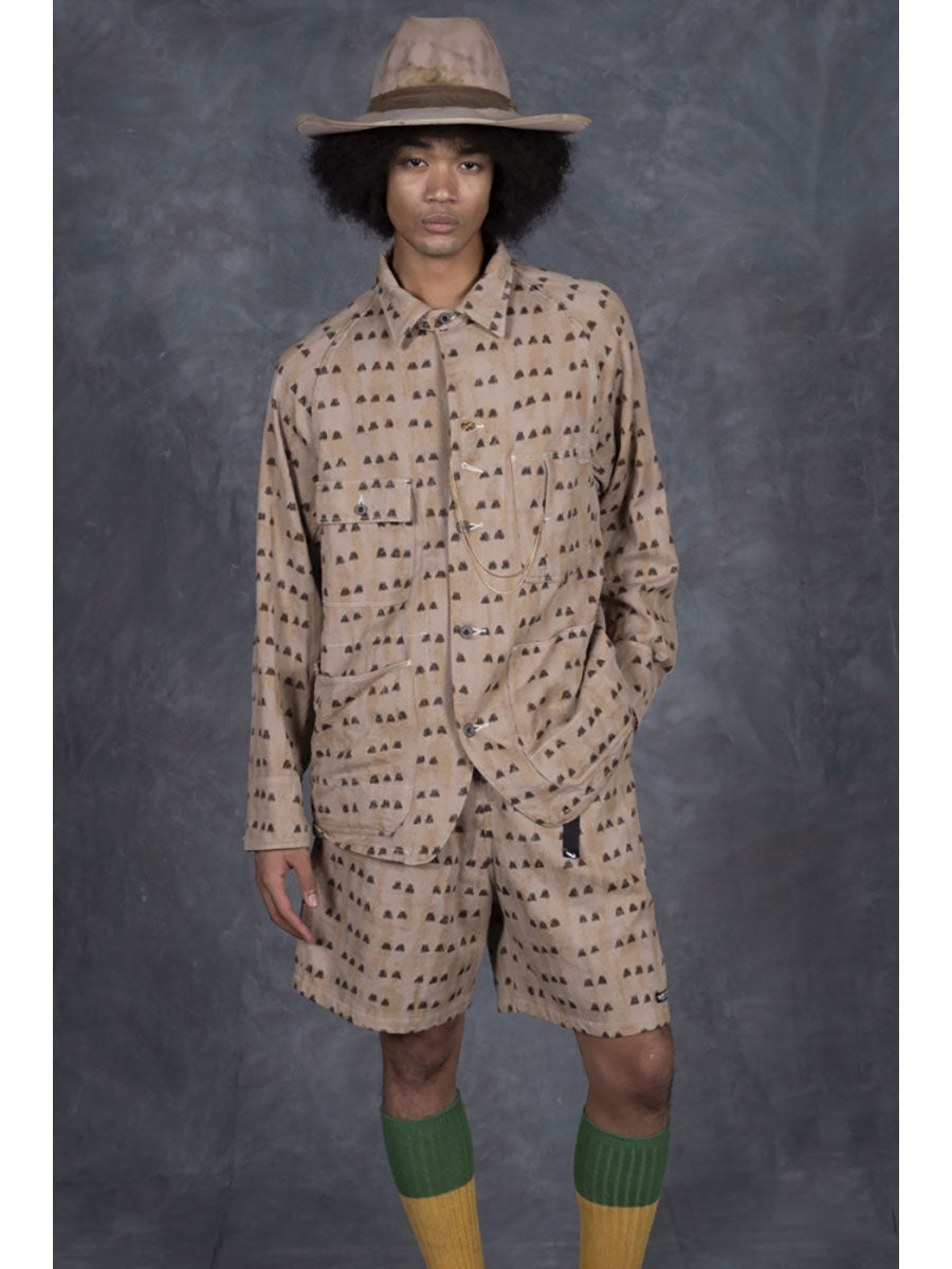 Cotton Iris Pattern Easy Short Pants