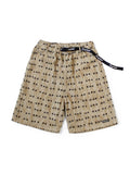 Cotton Iris Pattern Easy Short Pants - Beige