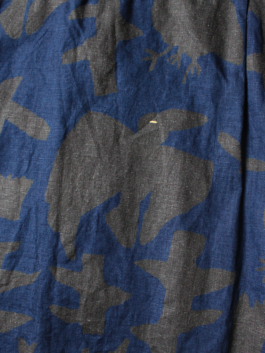 French Cross Linen GUIDING LIGHT Crow Batik Aloha Shirt