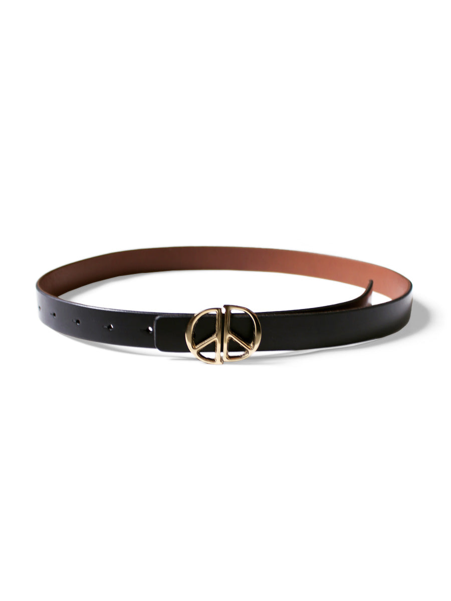 Leather DD buckle belt - Black