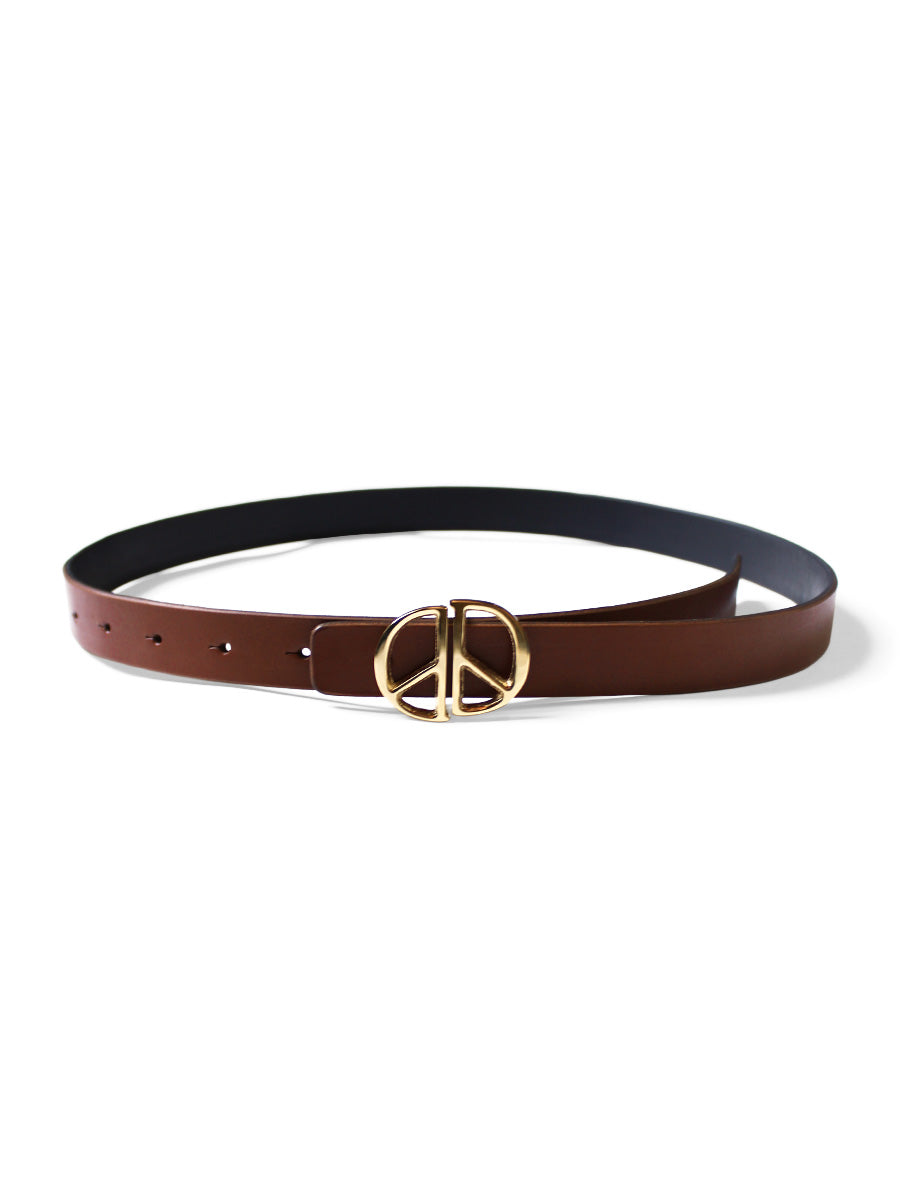 Leather DD buckle belt - Brown