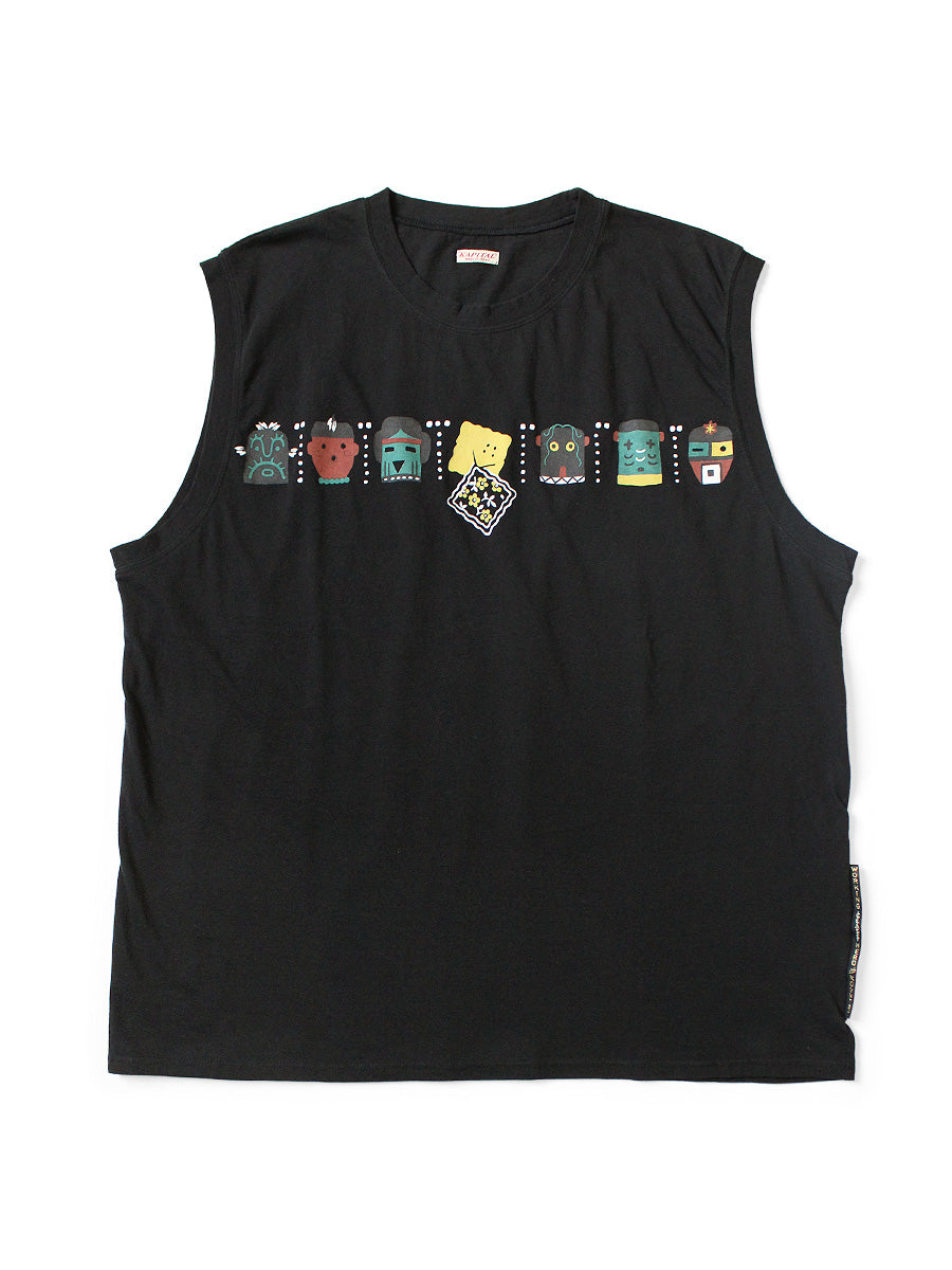 20/-Cotton Sleeveless BIG-T(PECKISH & Cacina pt) - Black