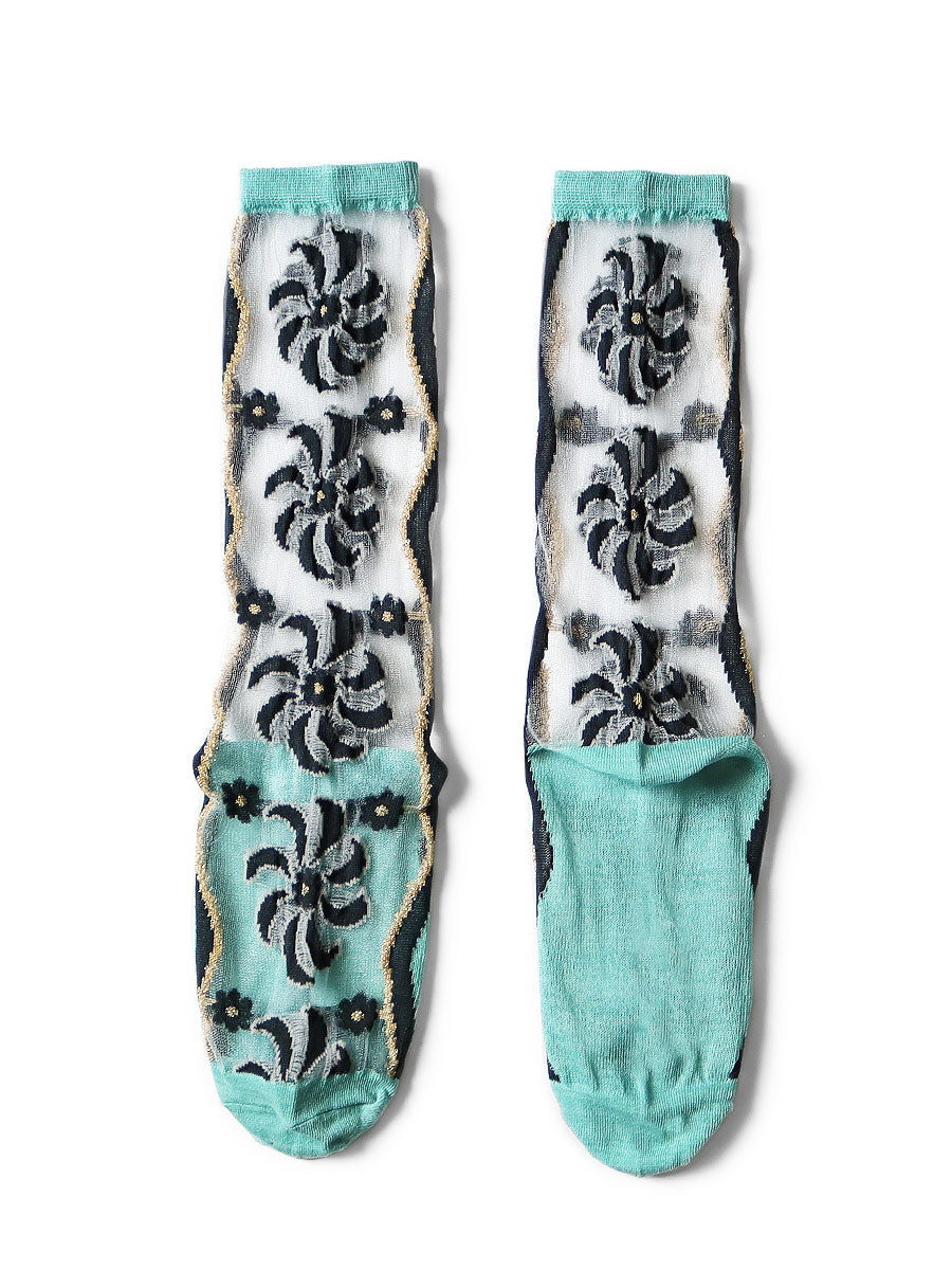 200 pieces Moulin quilt pattern sheer socks