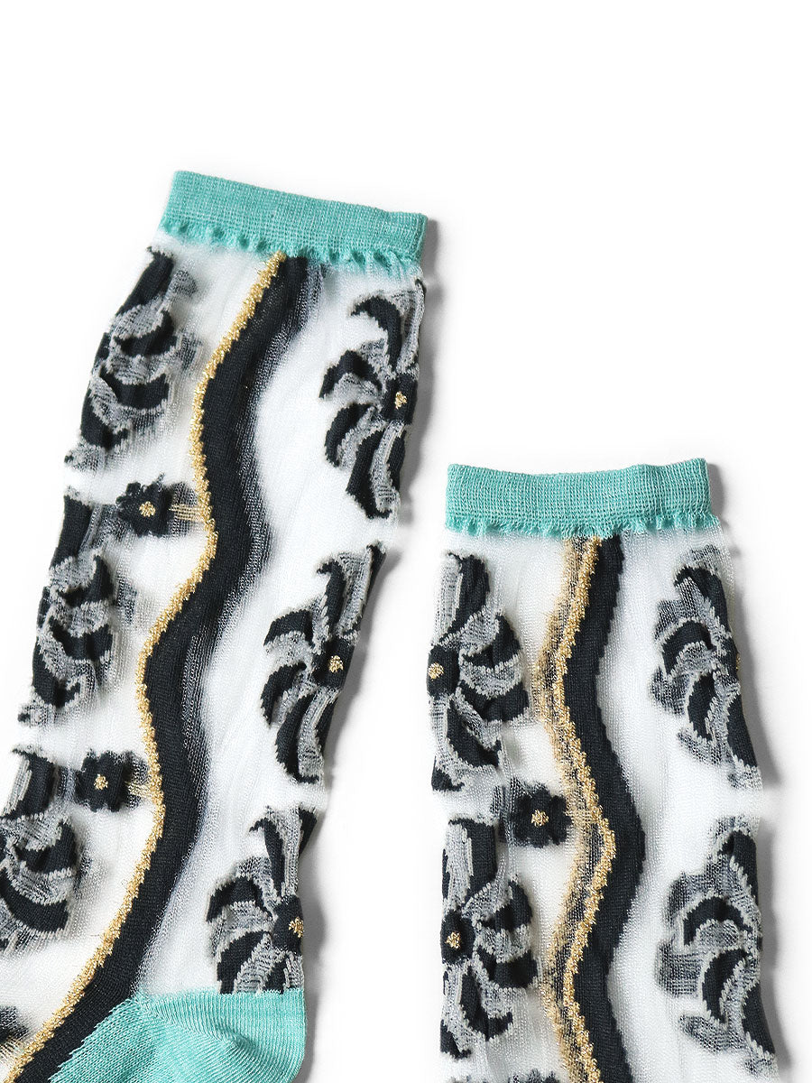 200 pieces Moulin quilt pattern sheer socks