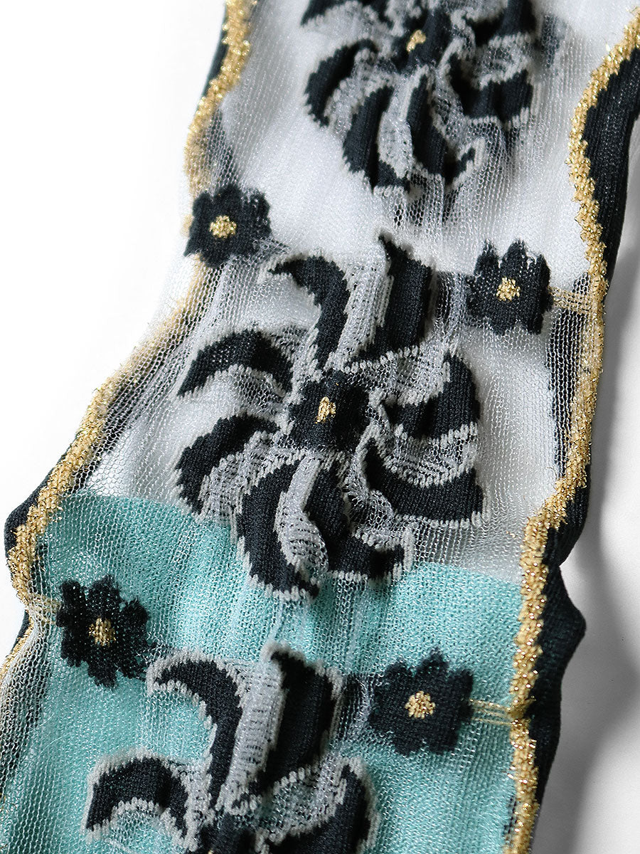 200 pieces Moulin quilt pattern sheer socks