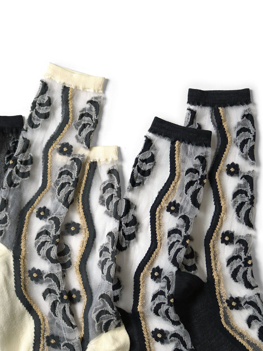 200 pieces Moulin quilt pattern sheer socks