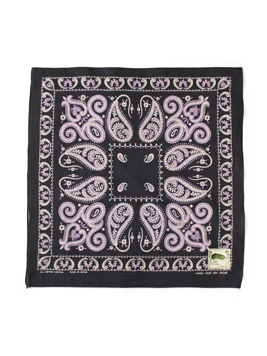fastcolor Selvedge Bandana (Sambo Paisley) 20x20 - Black