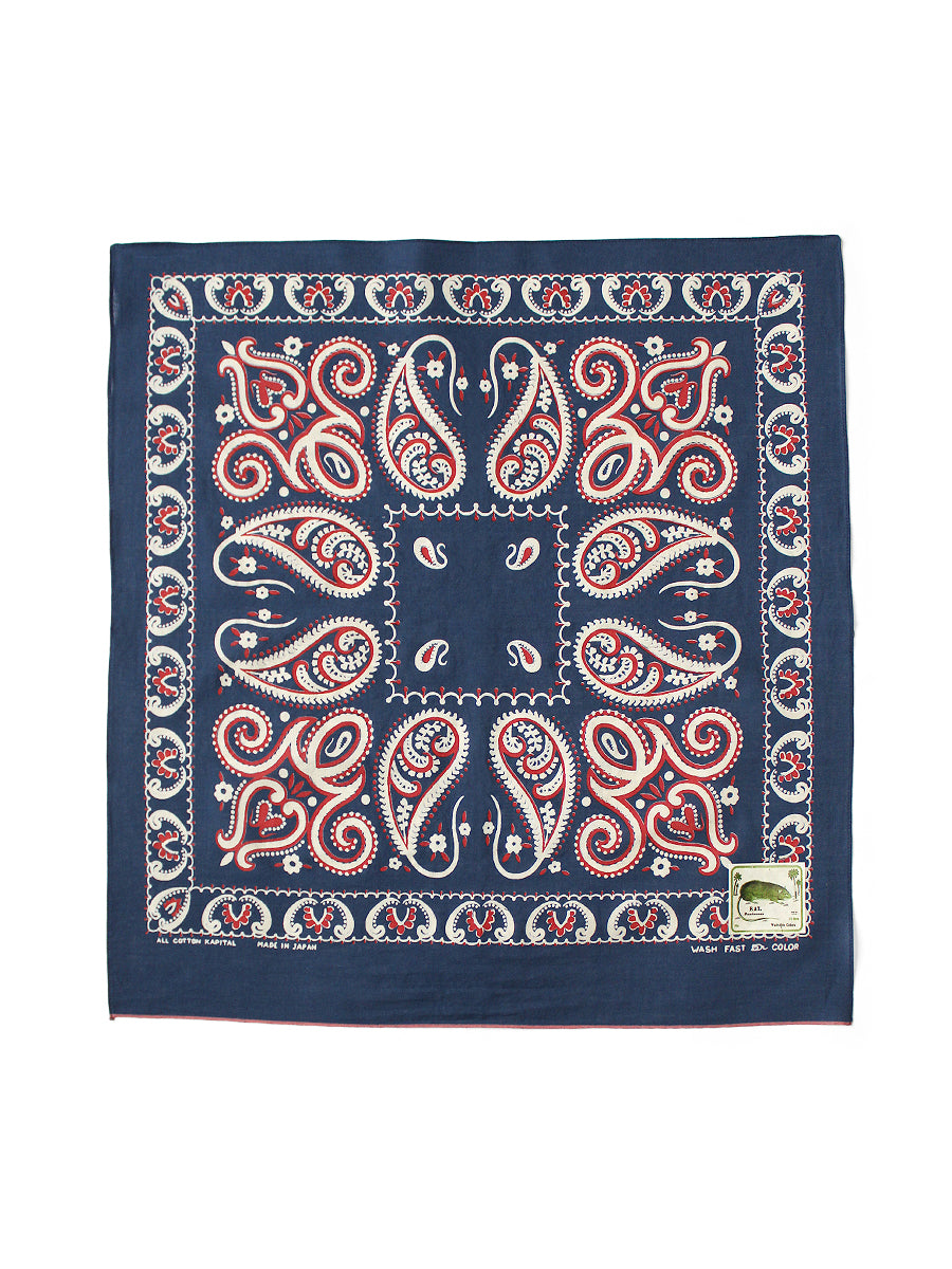 fastcolor Selvedge Bandana (Sambo Paisley) 20x20 - Navy