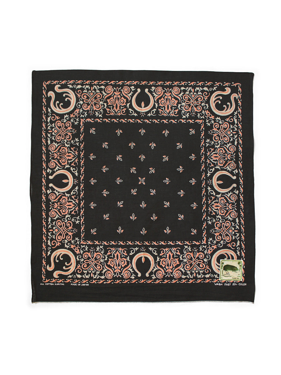 fastcolor selvedge bandana (ANTLER NAJA) 20x20 - Black