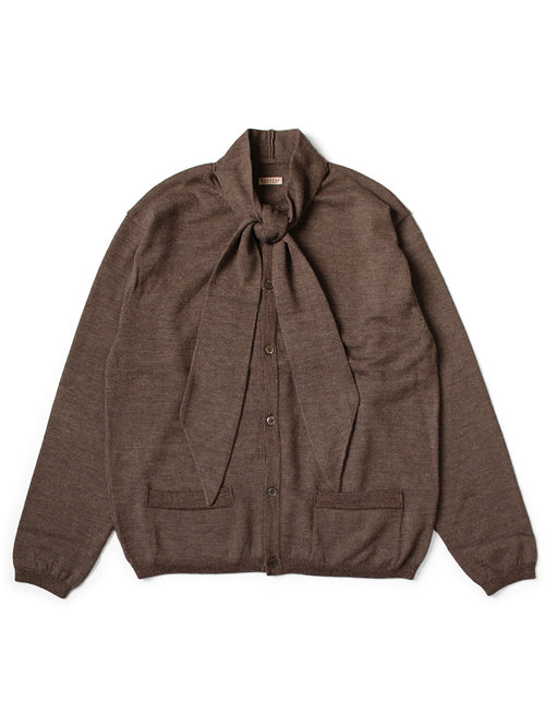 12G Knit Bowtie Cardigan (M's) - Brown