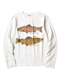 20/- Tencel Crew Long T (Trout 2 Peckish Rainbow Ypt) - White