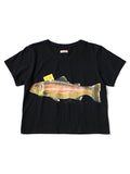20/-Tencel Cropped T (1 Trout PECKISH RAINBOWYpt) - Black