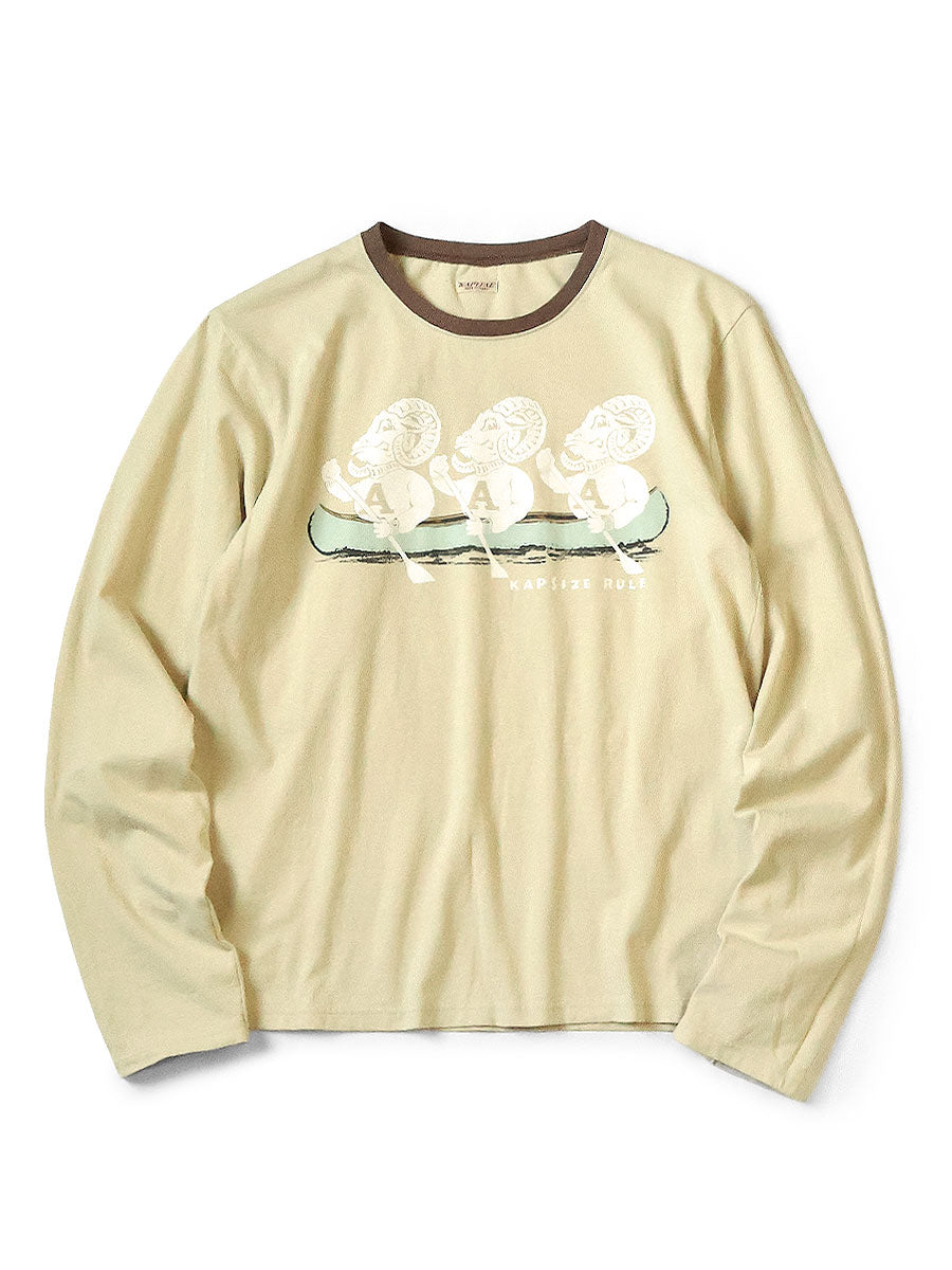 20/-Cotton Crew Long T (`A`SHEEPpt) - Beige
