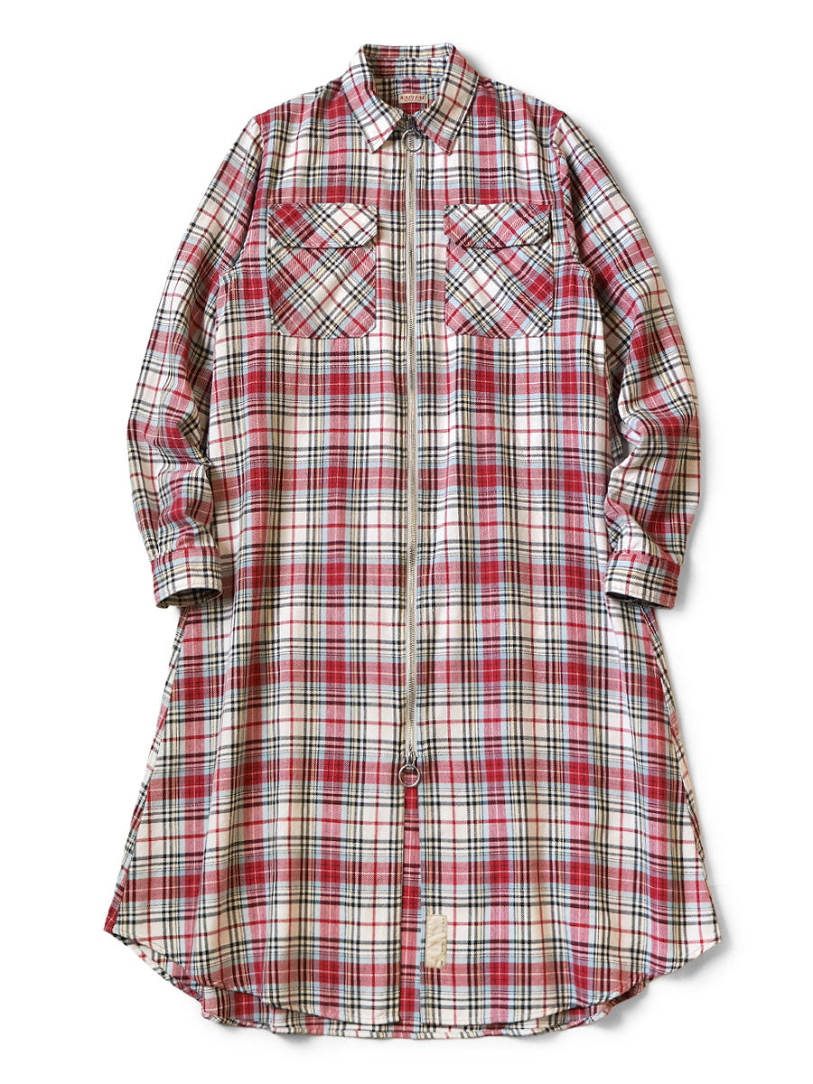 Columbia Check Drizzler Work Shirt Dress - Red