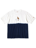 20/- Tenjiku IDG Hand-Dyed Crew T (Ice Fishing pt) - White x Indigo