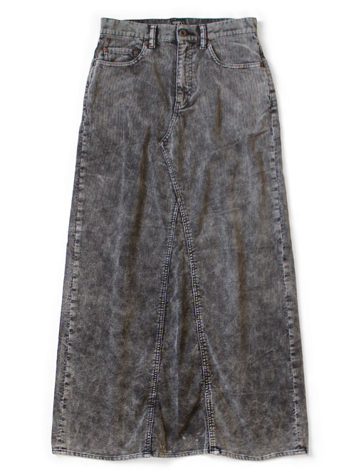 14W Corduroy Pencil Skirt (Dirty Dyed) - Black
