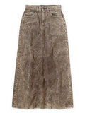 14W Corduroy Pencil Skirt (Dirty Dyed) - Brown