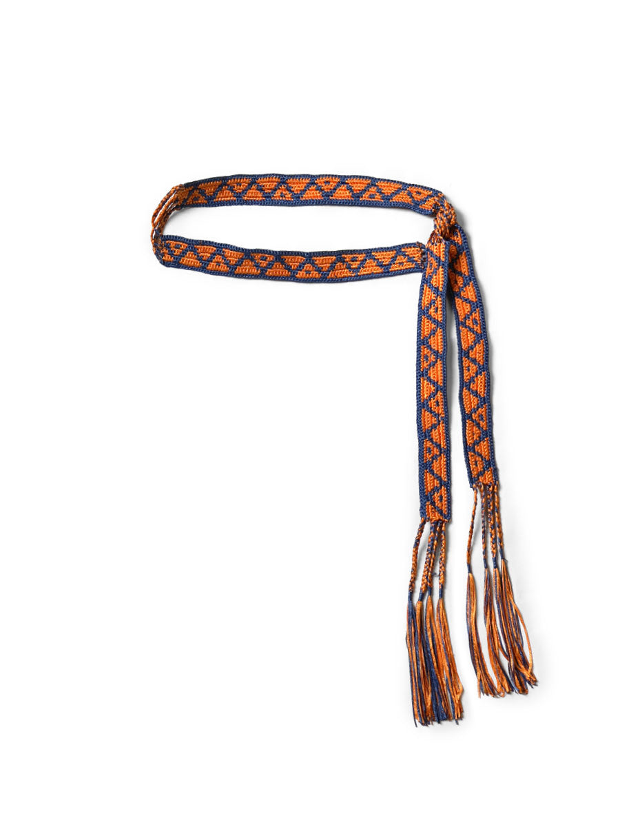 Macrame Maxi Belt (Chippewa Basket Mountain...) - Orange x Navy
