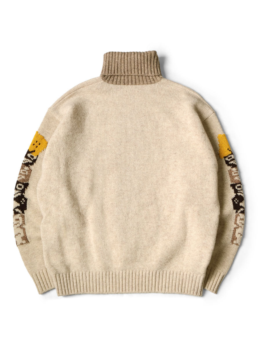 5G Wool PECKISH Totem Pole High Neck Sweater