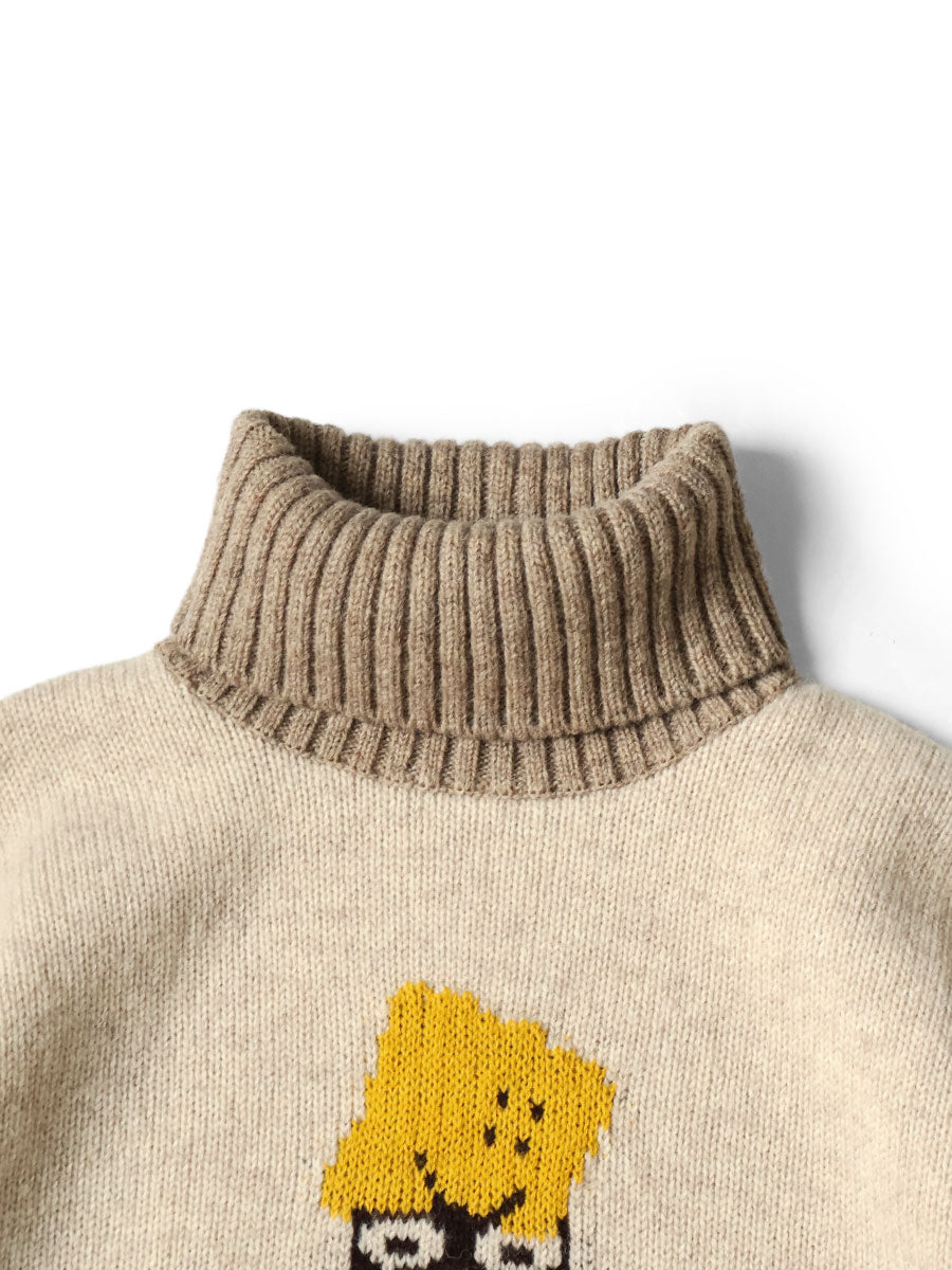 5G Wool PECKISH Totem Pole High Neck Sweater