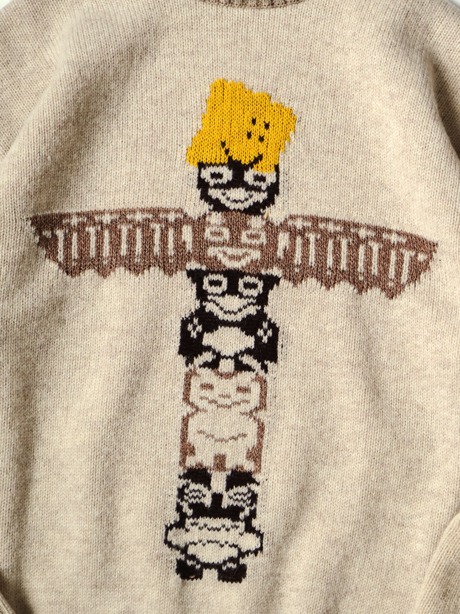 5G Wool PECKISH Totem Pole High Neck Sweater