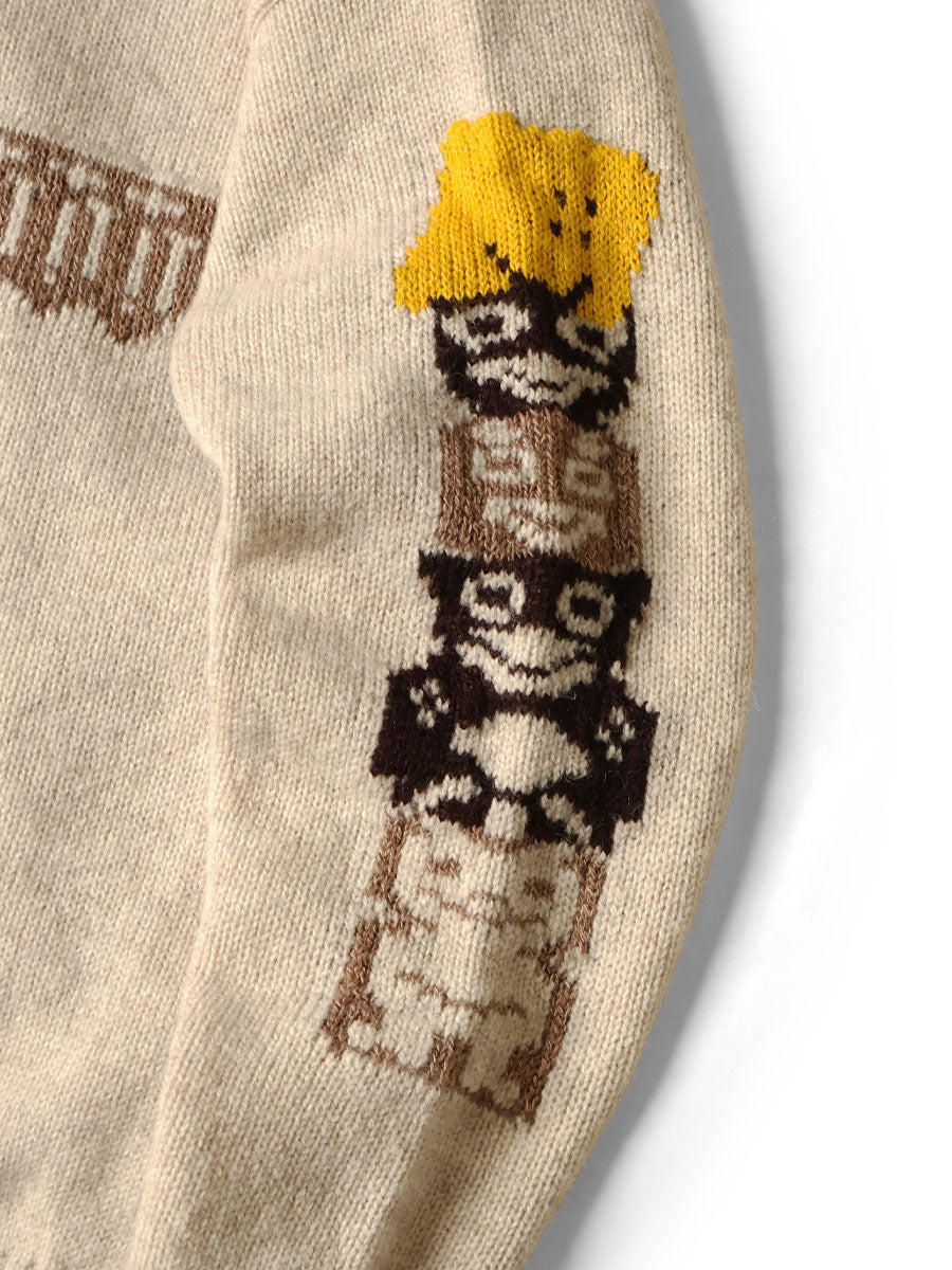5G Wool PECKISH Totem Pole High Neck Sweater