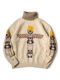 5G Wool PECKISH Totem Pole High Neck Sweater - Kinari