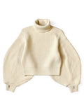 5G Wool Ribbed Bell Sleeve Sweater - Kinari