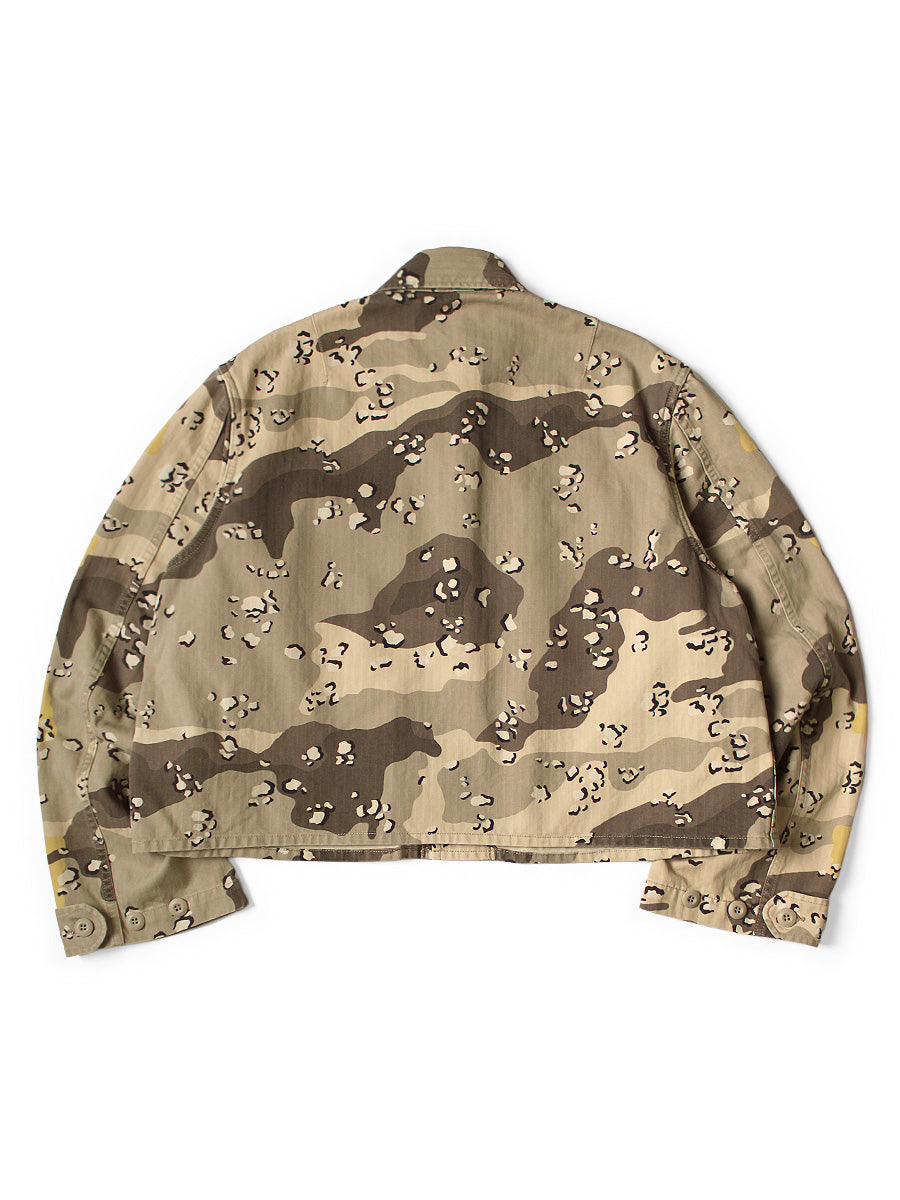 Cotton Herringbone PECKISH Chocolate Chip Camouflage Pattern ARMY-JK...