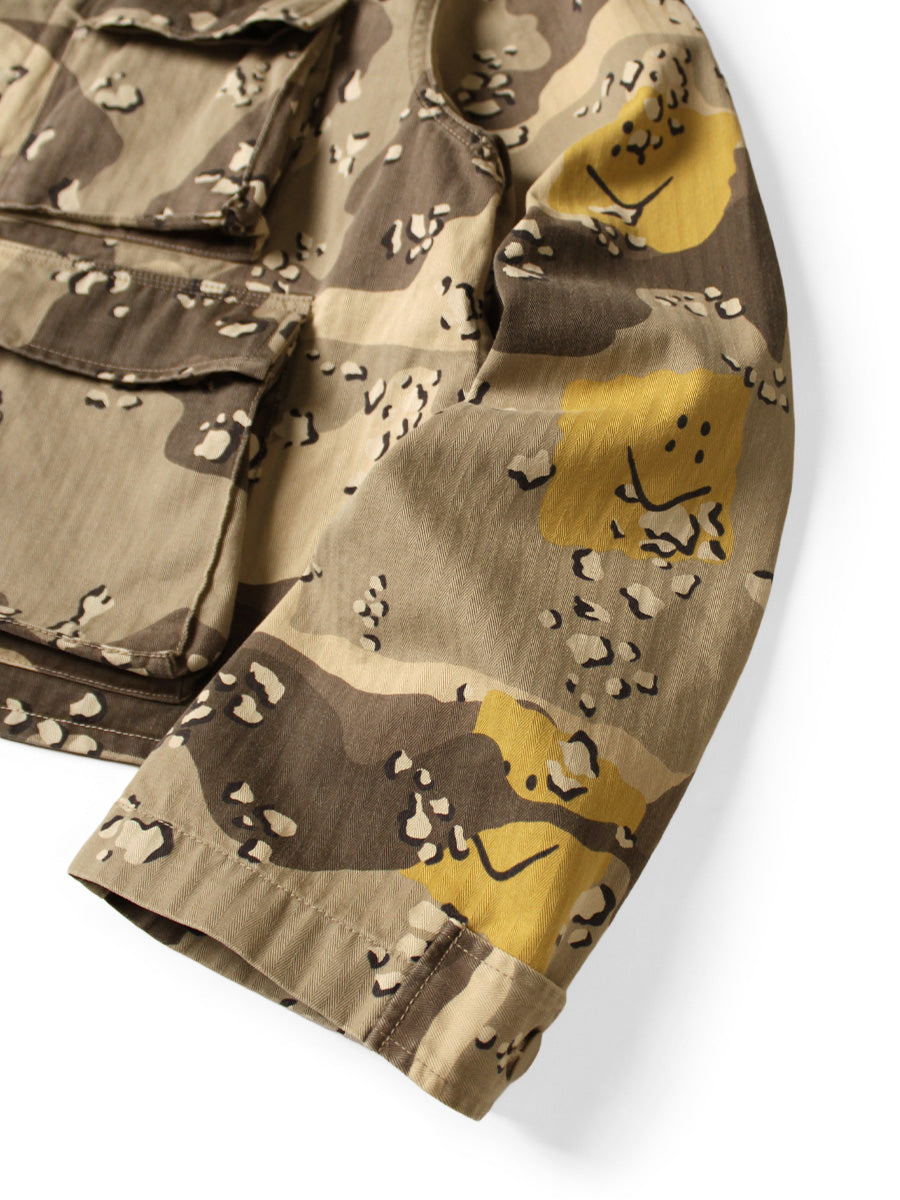 Cotton Herringbone PECKISH Chocolate Chip Camouflage Pattern ARMY-JK...