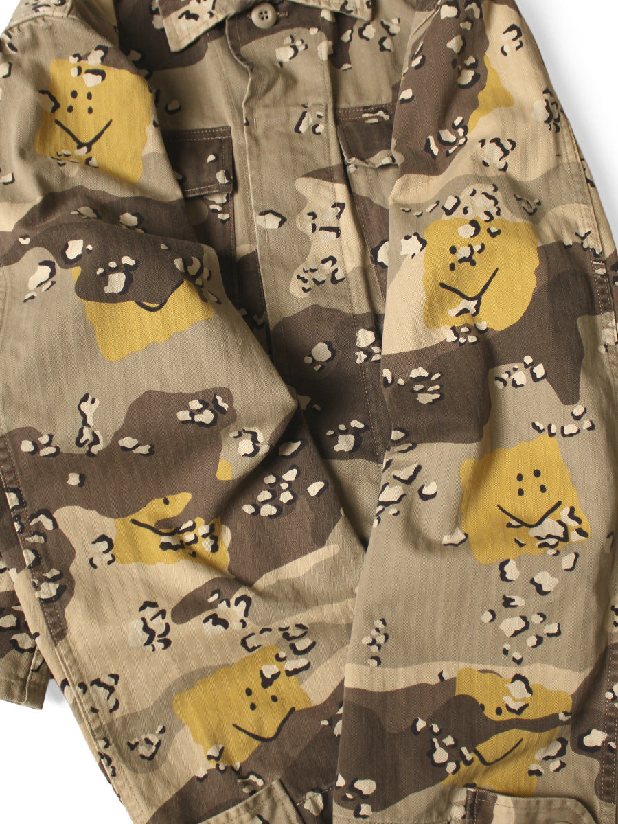 Cotton Herringbone PECKISH Chocolate Chip Camouflage Pattern ARMY-JK...