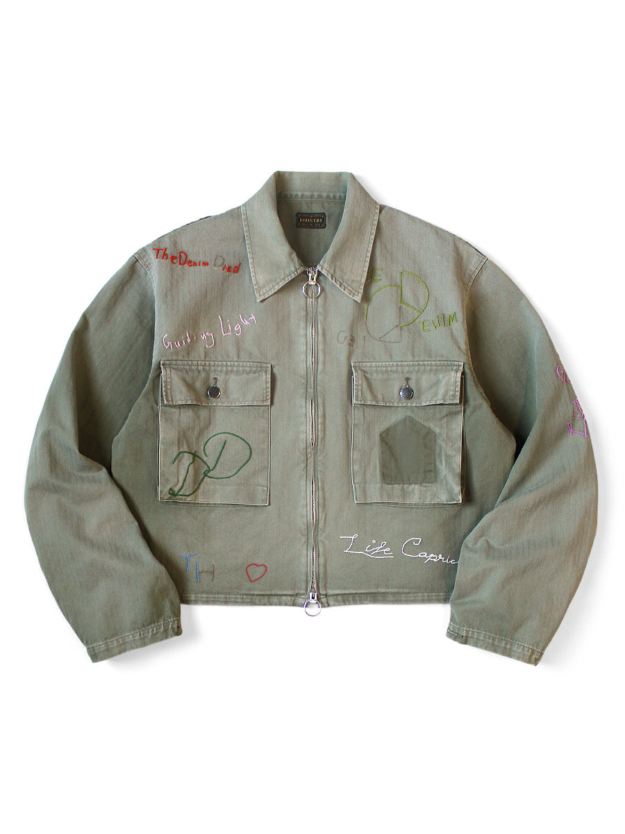 Herringbone Hunter Drizzler JKT (Memorial Embroidery ... - Khaki