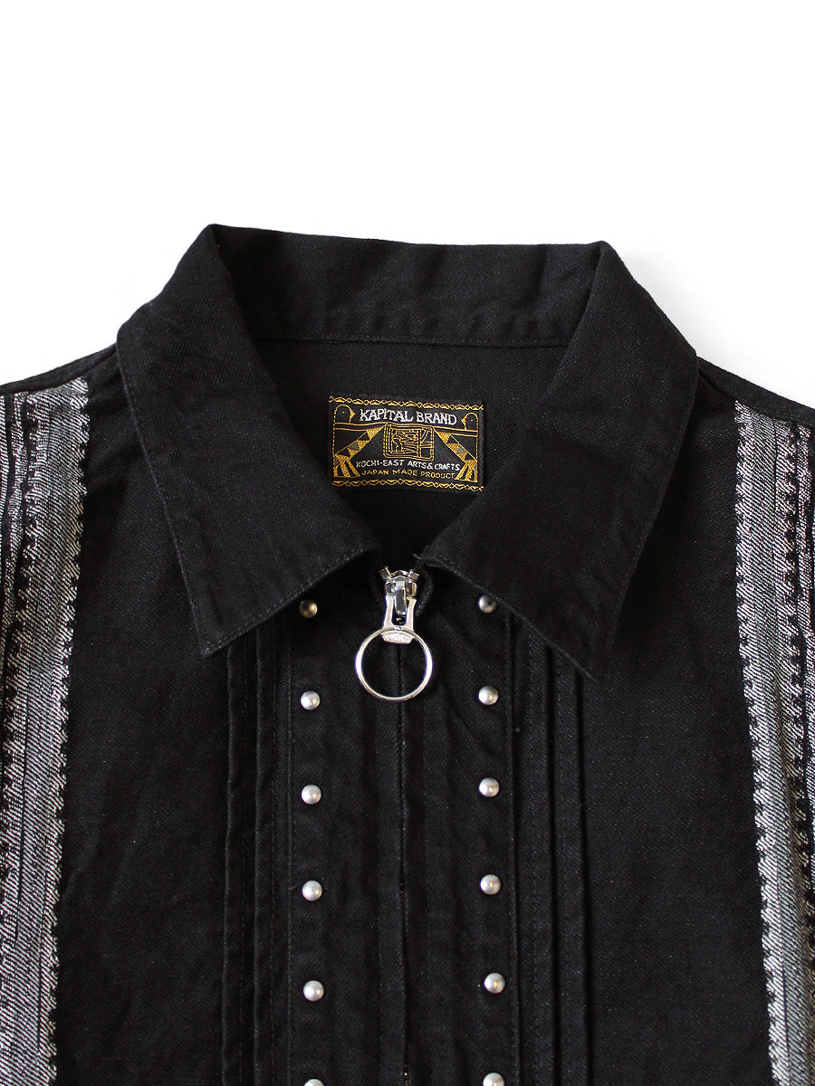 12oz Arrow Pattern Jacquard Denim Drizzler JKT