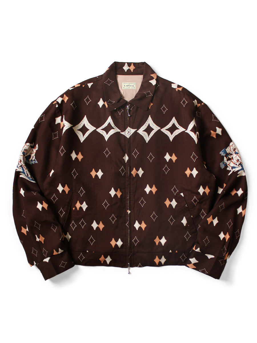 Rayon Twill Ainomosiri Pattern Drizzler JKT - Brown