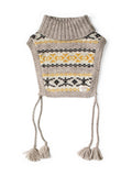 3G Yellowknife Fair Isle High Neck Bib Poncho - Yellow