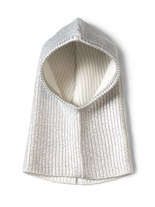 5G Rib Knit Foil pt Balaclava - Silver