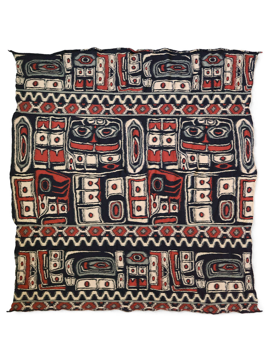 Felted Wool Alaska-Raven Blanket - Orange