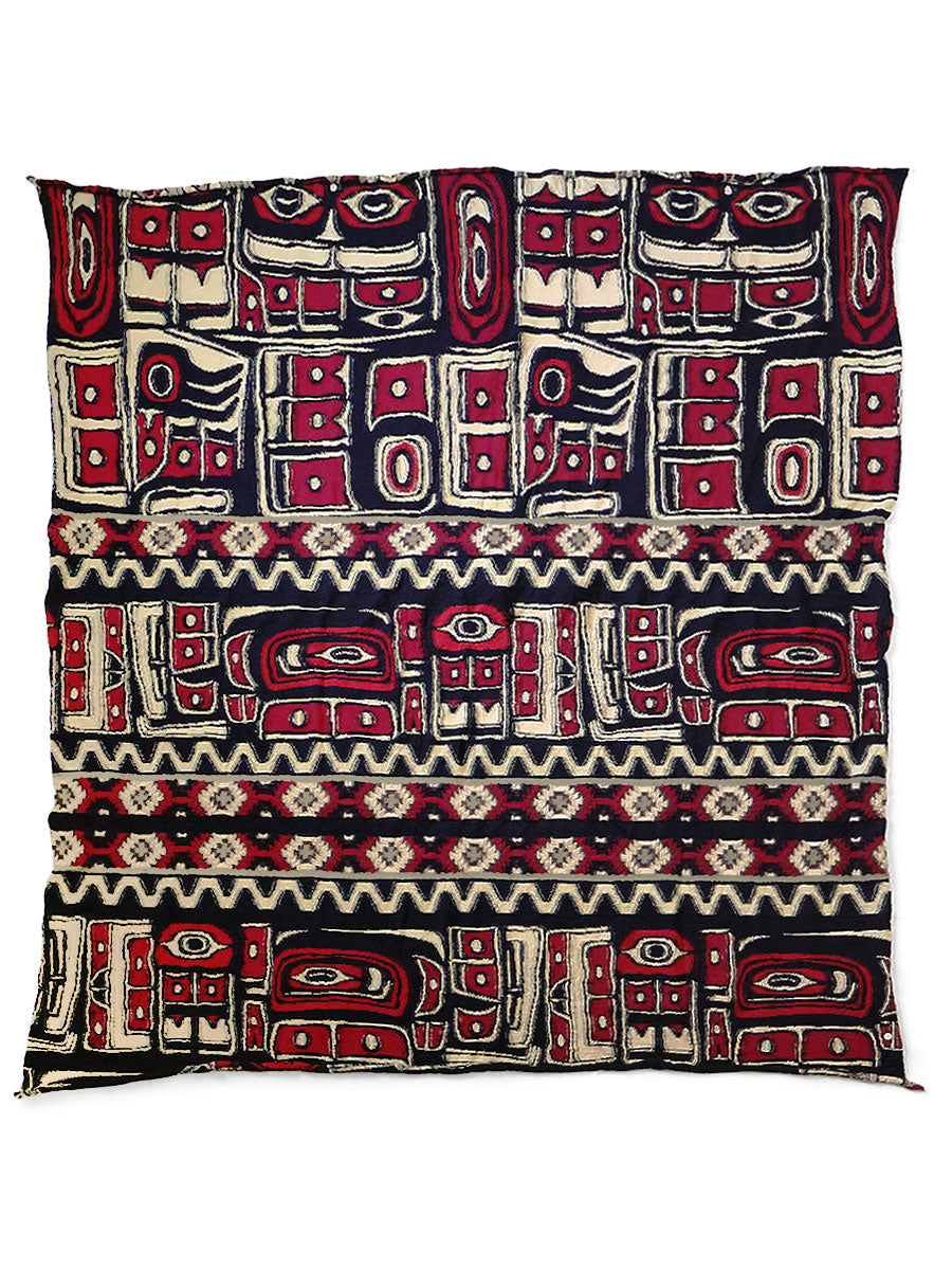 Felted Wool Alaska-Raven Blanket - Red