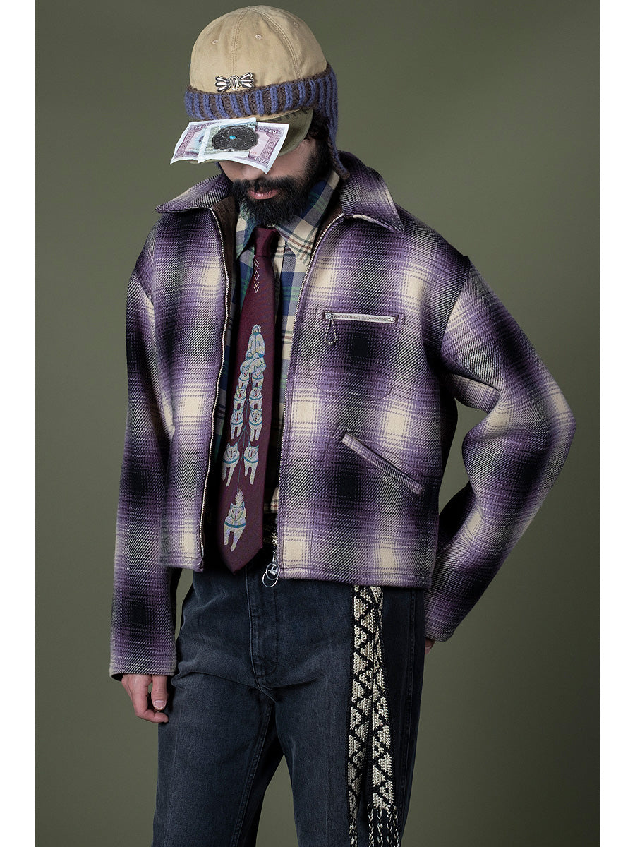 Vintage Wool Shadow Check Hunting...