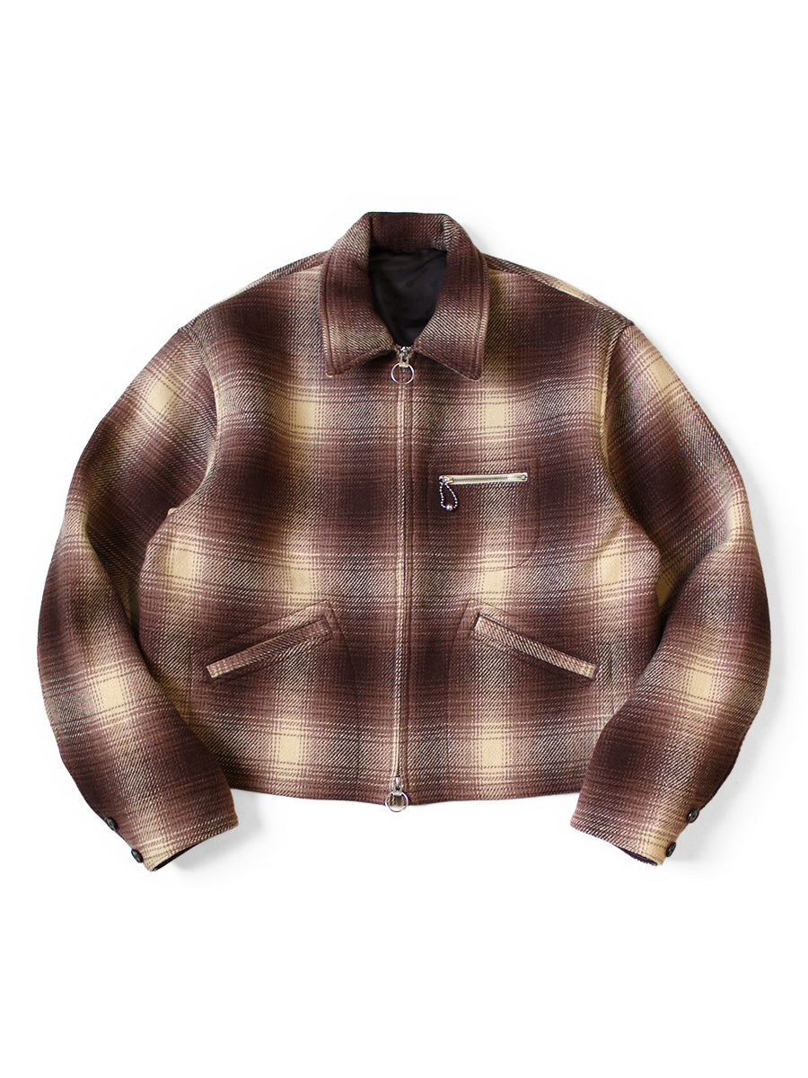 Vintage Wool Shadow Check Hunting... - Brown