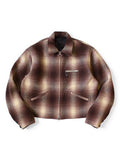 Vintage Wool Shadow Check Hunting... - Brown