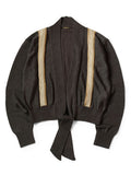 7G Retro Striped Opera Cardigan - Brown